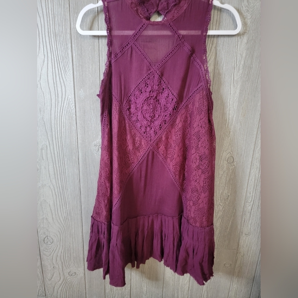 Free People‎ Deep Cranberry Knit Top